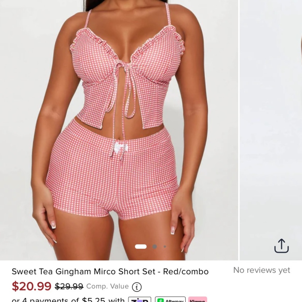 Fashion Nova Red Gingham Women's Shorts